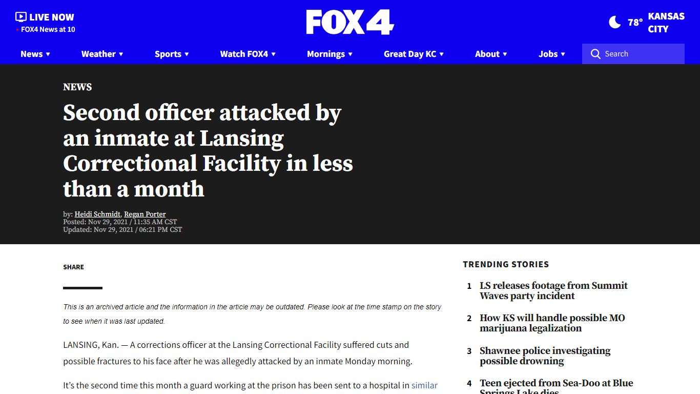 Lansing Prison officer hospitalized after inmate attack
